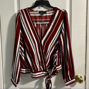 Forever 21 Striped Long Sleeve Blouse